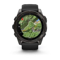 Garmin fenix 8 - 51 mm, AMOLED Sapphire, Karbon Gri DLC, Siyah/Gri Silikon Kayışlı 010-02905-21