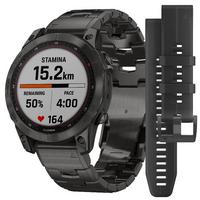 Garmin Fenix 7 Sapphire Solar Karbon Gri DLC Titanyum - Titanyum Kayış 010-02540-39