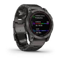 Garmin fenix 7X Sapphire Solar Karbon Gri DLC Titanyum - Titanyum Kayış 010-02541-27