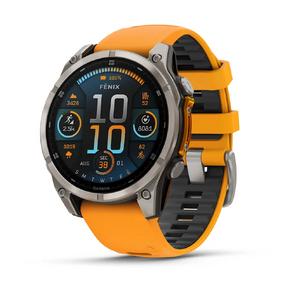 Garmin fenix 8 - 47 mm, AMOLED Sapphire, Titanyum, Turuncu/Grafit Silikon Kayışlı 010-02904-11